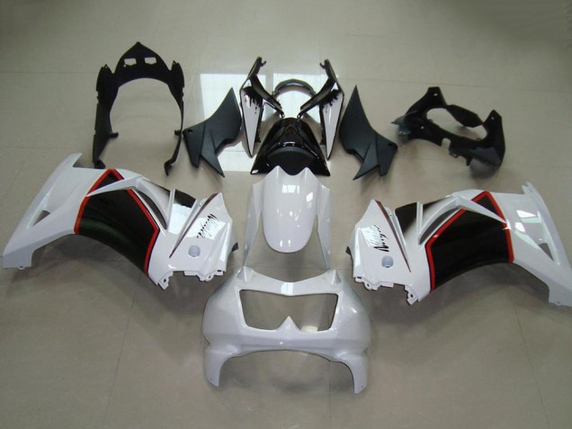 Beste Kawasaki ZX250R Motorrad Verkleidung 2008-2012 - Weiss Rot Glanzendes Schwarz