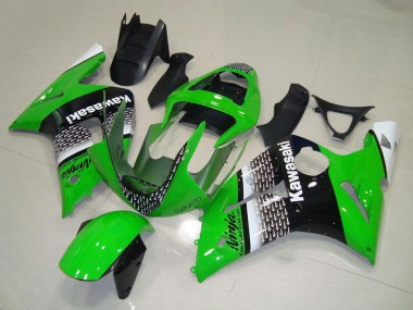 Beste Kawasaki ZX6R Motorrad Verkleidung 2003-2004 - Grun Weiss Schwarz