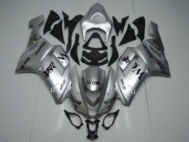 Beste Kawasaki ZX6R Motorrad Verkleidung 2007-2008 - Silber West