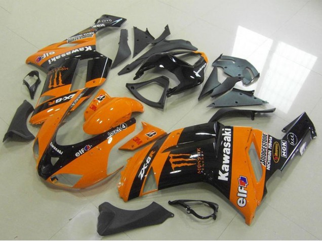 Beste Kawasaki ZX6R Motorrad Verkleidung 2007-2008 - Orange Monster