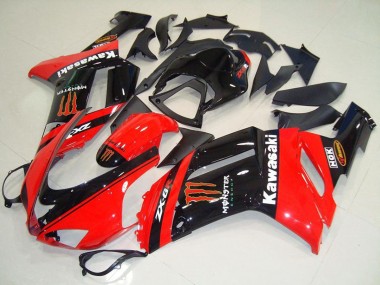 Beste Kawasaki ZX6R Motorrad Verkleidung 2007-2008 - Monster In Rot