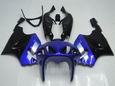 Beste Kawasaki ZX7R Motorrad Verkleidung 1996-2003 - Blau Silber Glanzendes Schwarz