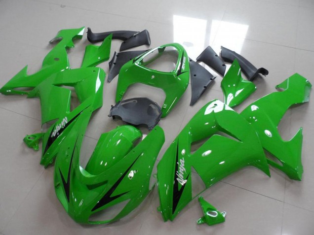 Beste Kawasaki ZX10R Motorrad Verkleidung 2006-2007 - Grun Schwarz Streifen