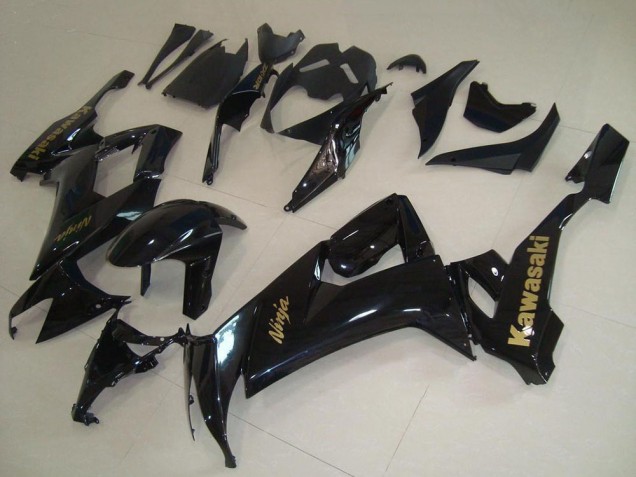 Beste Kawasaki ZX10R Motorrad Verkleidung 2008-2010 - Glanzendes Schwarz Gold Aufkleber