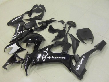 Beste Kawasaki ZX10R Motorrad Verkleidung 2008-2010 - Glanzendes Schwarz Silkolene Stern