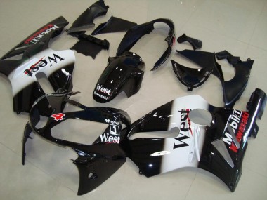 Beste Kawasaki ZX12R Motorrad Verkleidung 2002-2006 - Glanzendes Schwarz Weiss West Rot