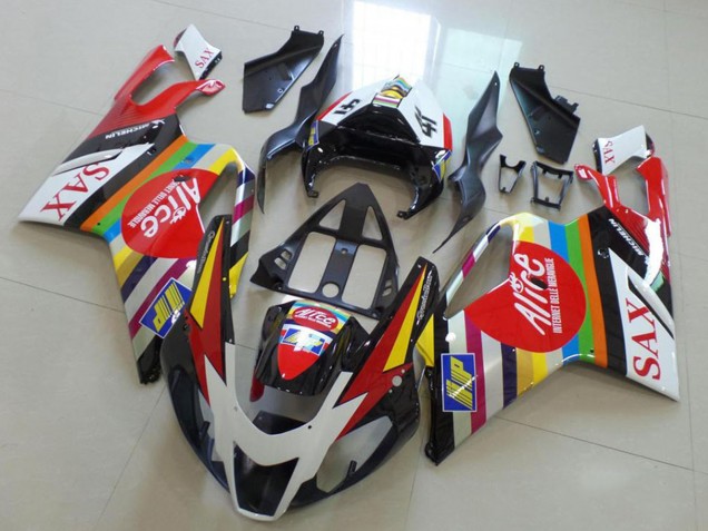 Beste Aprilia RSV1000 Motorrad Verkleidung 2003-2006 - Weiss Rot Schwarz Grun Gelb Alice Sax