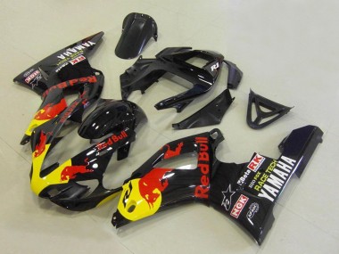 Beste Yamaha YZF R1 Motorrad Verkleidung 2000-2001 - Glanzendes Schwarz Gelb Red Bull
