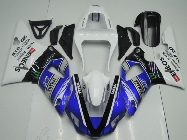Beste Yamaha YZF R1 Motorrad Verkleidung 2000-2001 - Weiss Blau Schwarz ENEOS Monster