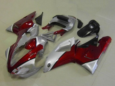 Beste Yamaha YZF R1 Motorrad Verkleidung 2000-2001 - Silber Kastanienbraun Rot