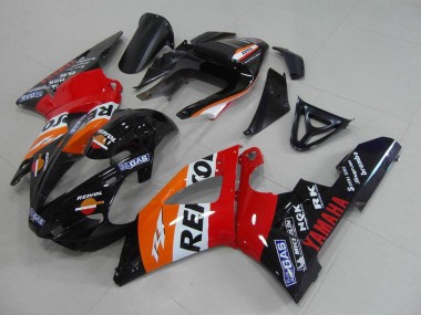 Beste Yamaha YZF R1 Motorrad Verkleidung 2000-2001 - Orange Weiss Rot Schwarz Repsol