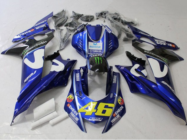Beste Yamaha YZF R6 Motorrad Verkleidung 2017-2025 - Weiss Blau Grun Monster MoviStar