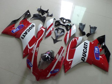 Beste Ducati 1199 Motorrad Verkleidung 2011-2014 - Weiss Rot Tim