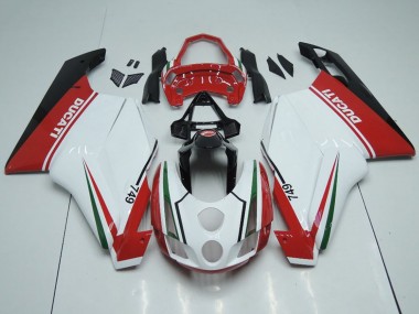 Beste Ducati 749 Motorrad Verkleidung 2003-2004 - Weiss Rot Grun Glanzendes Schwarz