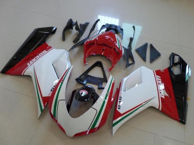 Beste Ducati 848 Motorrad Verkleidung 2007-2014 - Weiss Rot Grun Glanzendes Schwarz