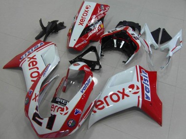 Beste Ducati 848 1098 1198 Motorrad Verkleidung 2007-2014 - Weiss Rot Glanzendes Schwarz Valsir Xerox OEM Stil 21