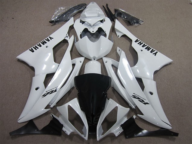 Beste Yamaha YZF R6 Motorrad Verkleidung 2008-2016 - Weiss Schwarz Aufkleber