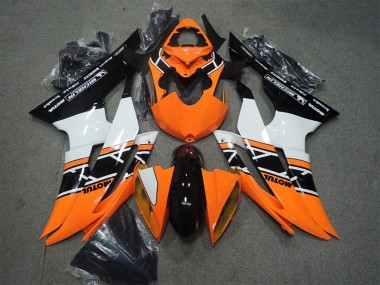 Beste Yamaha YZF R6 Motorrad Verkleidung 2008-2016 - Orange Weiss Glanzendes Schwarz Motul
