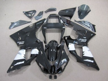 Beste Yamaha YZF R1 Motorrad Verkleidung 1998-1999 - Glanzendes Schwarz Weiss