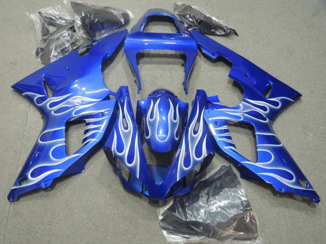 Beste Yamaha YZF R1 Motorrad Verkleidung 2000-2001 - Blau Weiss Flamme