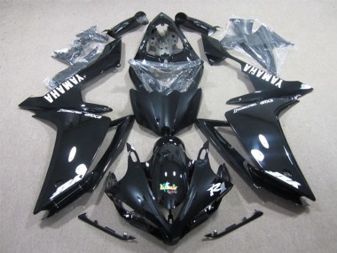 Beste Yamaha YZF R1 Motorrad Verkleidung 2007-2008 - Glanzendes Schwarz Weiss Aufkleber