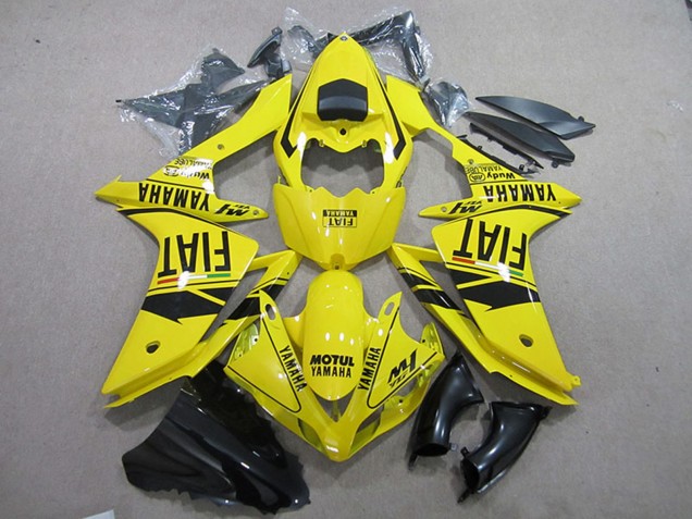 Beste Yamaha YZF R1 Motorrad Verkleidung 2007-2008 - Gelb Schwarz Motul Fiat