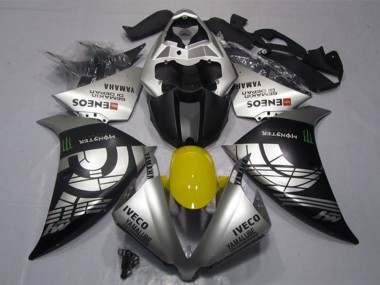 Beste Yamaha YZF R1 Motorrad Verkleidung 2012-2014 - Silber Schwarz IVECO Yamalube ENEOS Monster