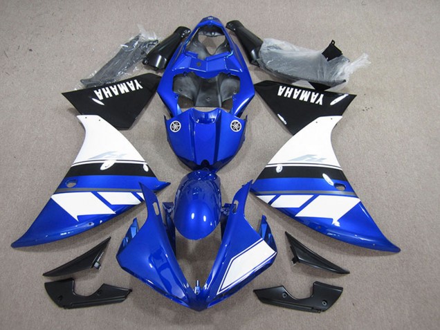 Beste Yamaha YZF R1 Motorrad Verkleidung 2012-2014 - Blau Weiss Glanzendes Schwarz
