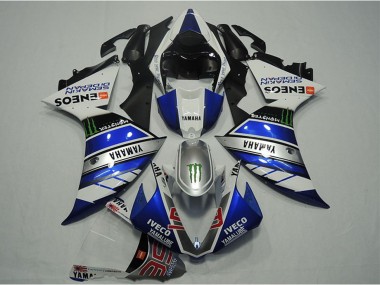 Beste Yamaha YZF R1 Motorrad Verkleidung 2012-2014 - Blau Silber Weiss Schwarz Grun Monster IVECO Yamalube ENEOS Semakin Didepan