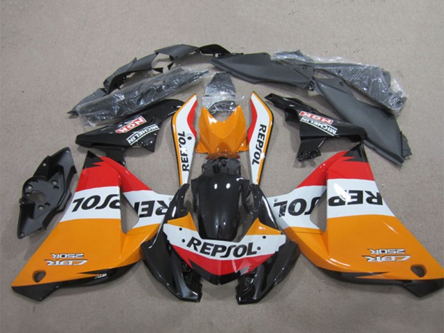 Beste Honda CBR125R Motorrad Verkleidung 2011-2016 - Orange Weiss Rot Glanzendes Schwarz Repsol