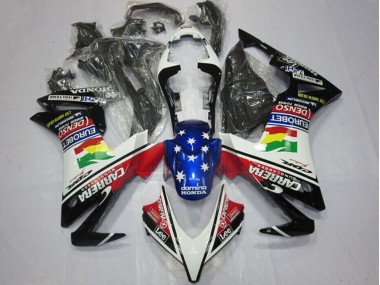 Beste Honda CBR500R Motorrad Verkleidung 2013-2015 - Weiss Rot Blau Glanzendes Schwarz Stern Carrera Lee Denso EuroBet