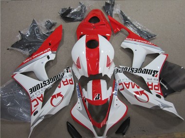 Beste Honda CBR600RR Motorrad Verkleidung 2007-2008 - Weiss Rot Pramac Bridgestone