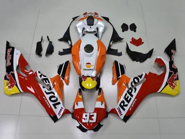 Beste Honda CBR1000RR Motorrad Verkleidung 2017-2023 - Orange Weiss Rot Glanzendes Schwarz Repsol Red Bull 93