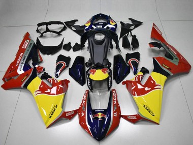 Beste Honda CBR1000RR Motorrad Verkleidung 2017-2023 - Blau Gelb Glanzendes Schwarz Red Bull