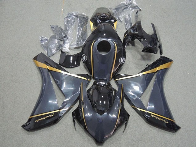 Beste Honda CBR1000RR Motorrad Verkleidung 2008-2011 - Dunkel Blau Gold Glanzendes Schwarz Fireblade