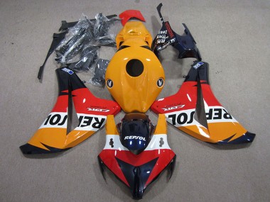 Beste Honda CBR1000RR Motorrad Verkleidungen Kit 2008-2011 - Orange Weiss Rot Glanzendes Schwarz Repsol