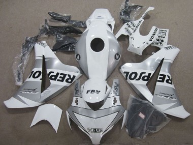 Beste Honda CBR1000RR Motorrad Verkleidung 2008-2011 - Weiss Silber Schwarz Repsol