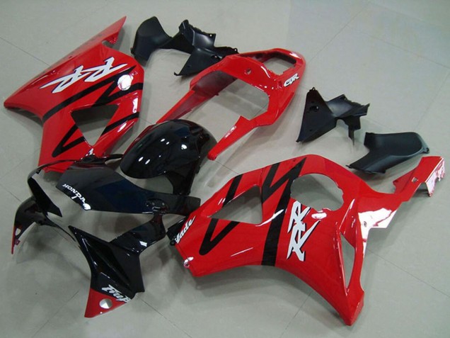 Beste Honda CBR900RR 954 Motorrad Verkleidung 2002-2003 - Rot Glanzendes Schwarz Streifen