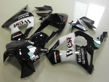 Beste Honda CBR900RR 954 Motorrad Verkleidung 2002-2003 - Glanzendes Schwarz Weiss West