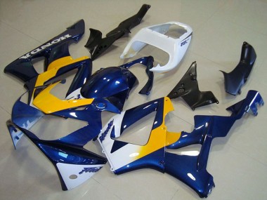 Beste Honda CBR900RR 929 Motorrad Verkleidung 2000-2001 - Weiss Blau Gelb