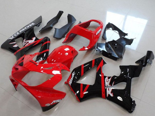Beste Honda CBR900RR 929 Motorrad Verkleidung 2000-2001 - Rot Glanzendes Schwarz Streifen