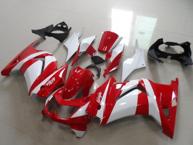 Beste Kawasaki ZX250R Motorrad Verkleidung 2008-2012 - Weiss Rot