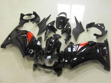 Beste Kawasaki ZX250R Motorrad Verkleidung 2008-2012 - Glanzendes Schwarz Rot