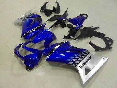 Beste Kawasaki ZX250R Motorrad Verkleidung 2008-2012 - Blau Silber
