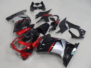 Beste Kawasaki ZX250R Motorrad Verkleidung 2008-2012 - Rot Silber Glanzendes Schwarz