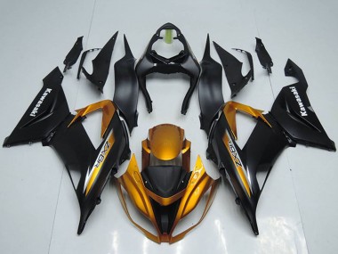 Beste Kawasaki ZX6R Motorrad Verkleidung 2013-2018 - Matt Schwarz Orange
