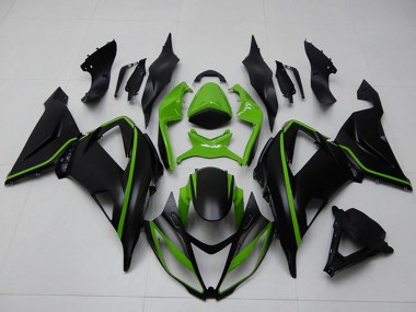 Beste Kawasaki ZX6R Motorrad Verkleidung 2013-2018 - Grun Matt Schwarz
