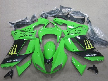 Beste Kawasaki ZX6R Motorrad Verkleidung 2007-2008 - Weiss Blau Ninja