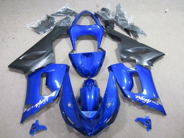 Beste Kawasaki ZX6R Motorrad Verkleidung 2005-2006 - Blau Matt Schwarz