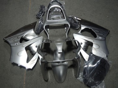 Beste Kawasaki ZX6R Motorrad Verkleidung 2000-2002 - Silber Grau Flamme